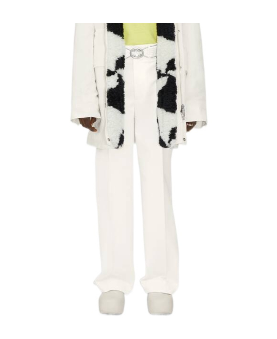 Bottega Veneta Belted Straight-leg Trousers In White