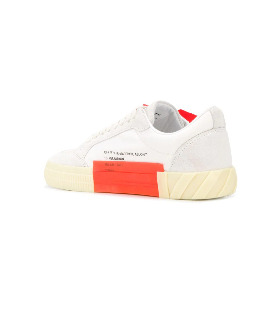 Off-white Low Vulcanized Sneaker With Zip Tie Detail In White