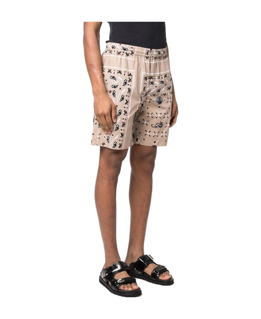 Msgm Paisley Pattern Bermuda In Nude