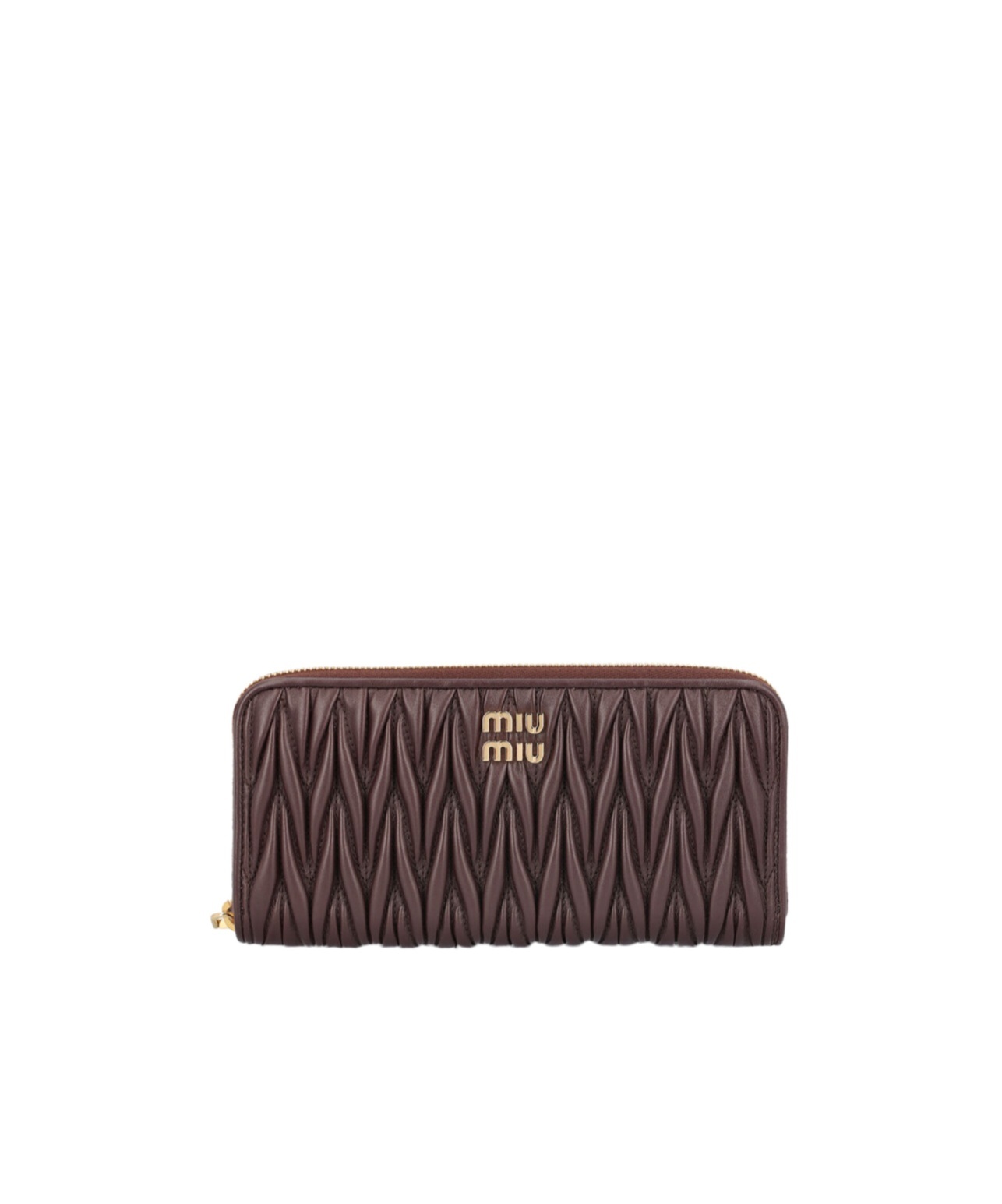 Miu Miu Large Logo Wallet In Brown