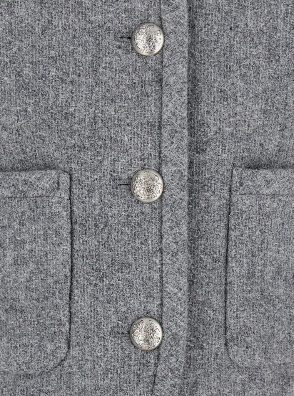 Dunst Grey Crewneck Jacket With Buttons On The Front In Gray