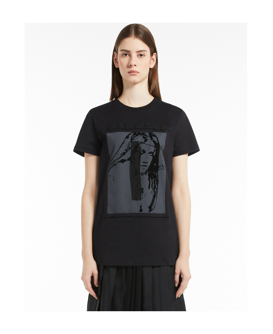 Max Mara Graphic-print T-shirt In Black