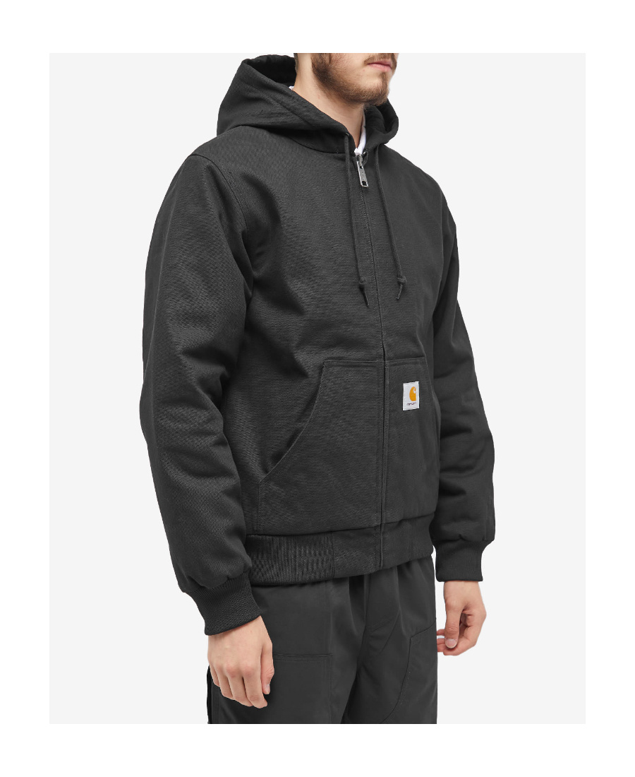 Carhartt Hoded Zipper Jacket In Black