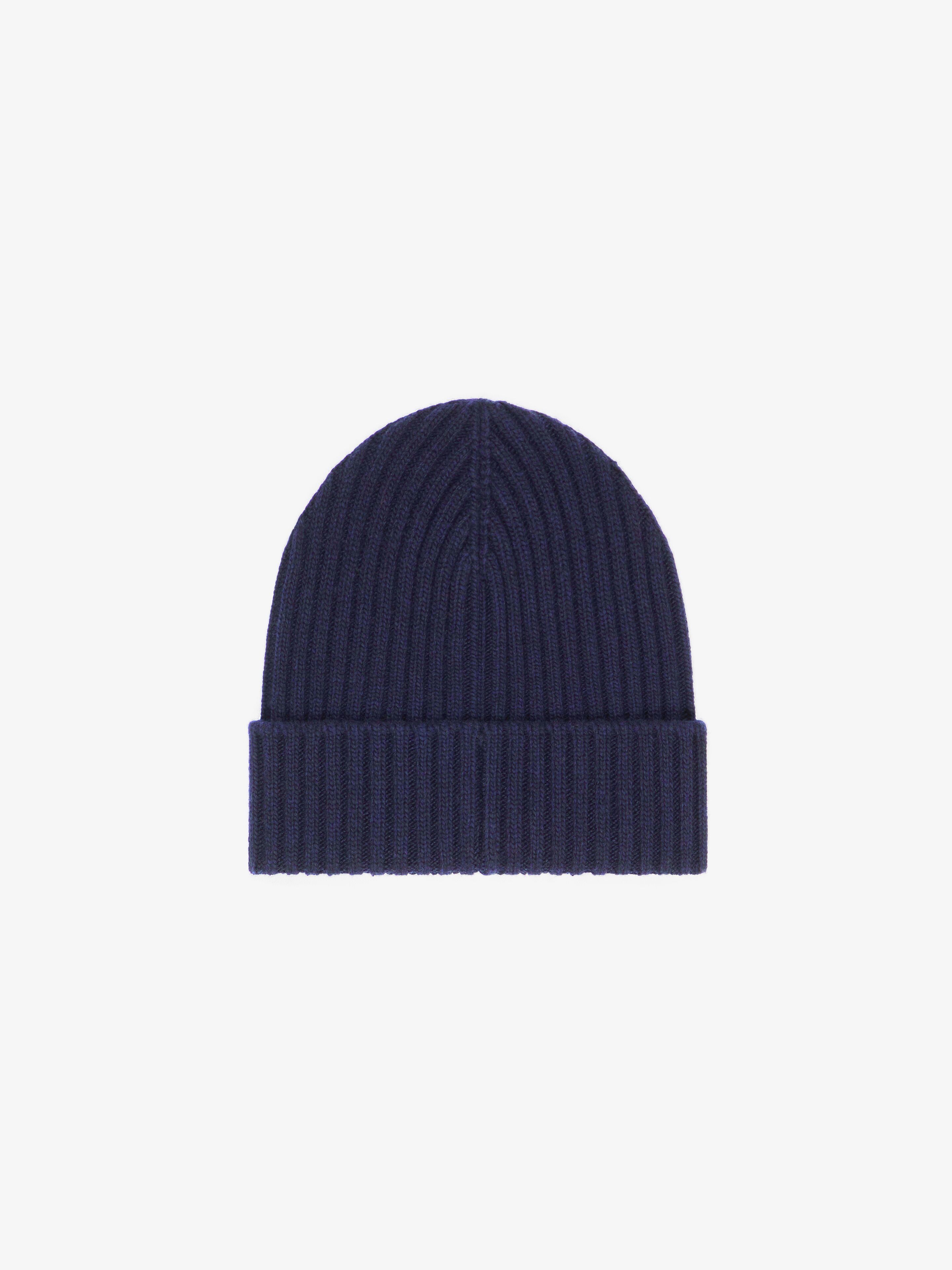 GIVENCHY RIBBED BEANIE IN WOOL AND CASHMERE
