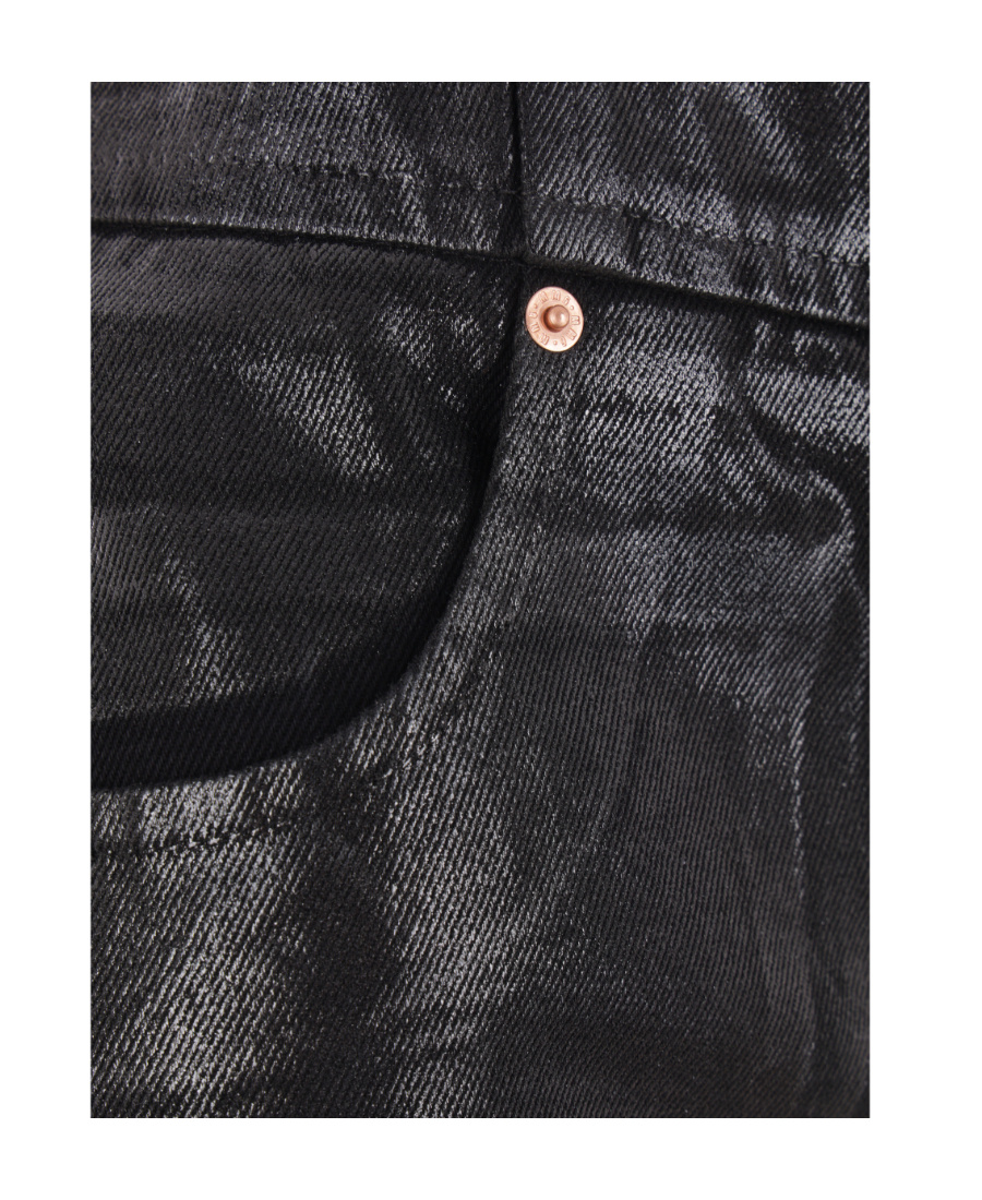 Mm6 Maison Margiela High-waist Faux-leather Jeans In Black