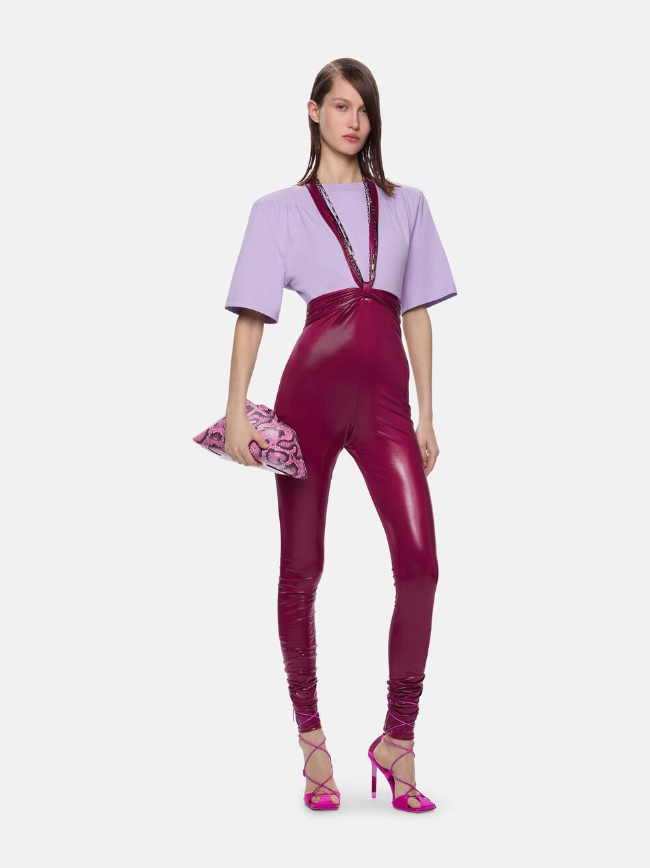 Shop Attico The  Neck-strap Leggings In Red