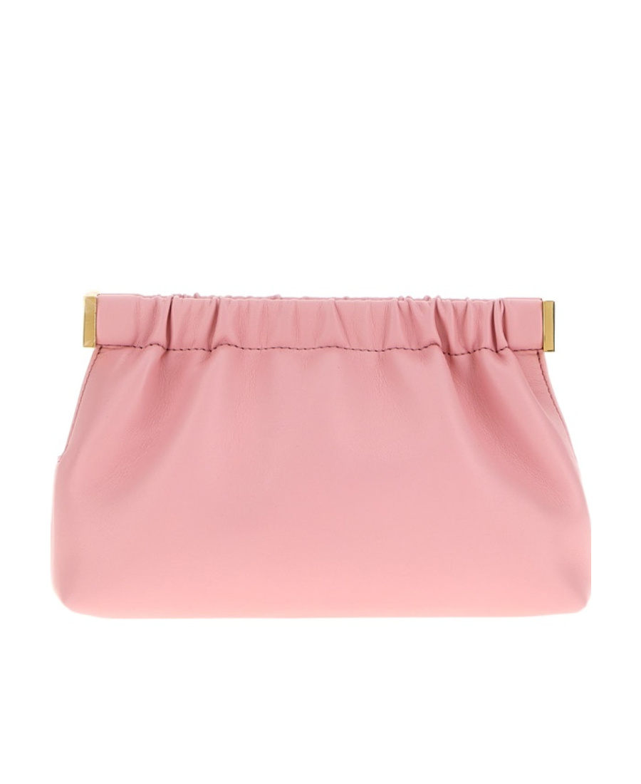 Nanushka The Bar Ruched Clutch Bag In Pink