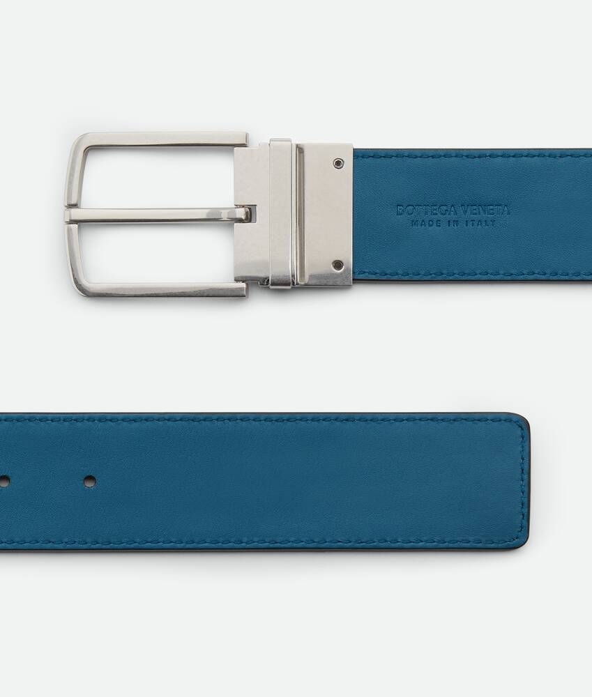 Bottega Veneta Intrecciato Reversible Belt In Black