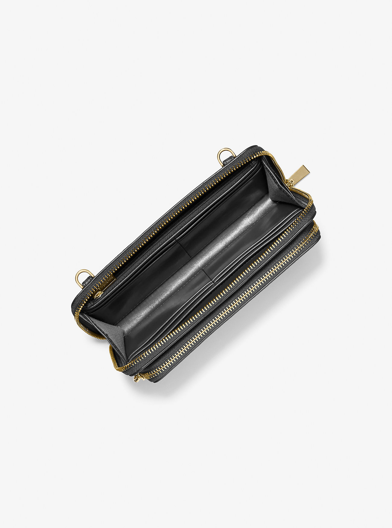 Michael Kors Jet Set Large Pebbled Leather Convertible Crossbody Bag In Black