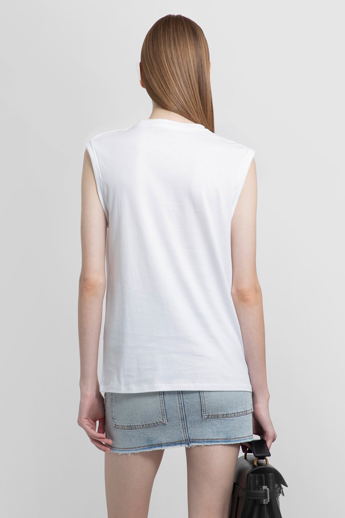 Balmain Logo Cotton Jersey Tank Top In White