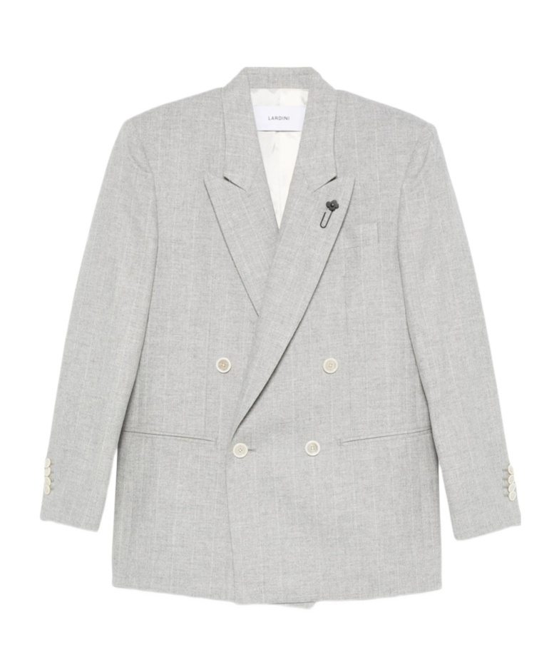 Lardini Double-breasted Blazer In Gray