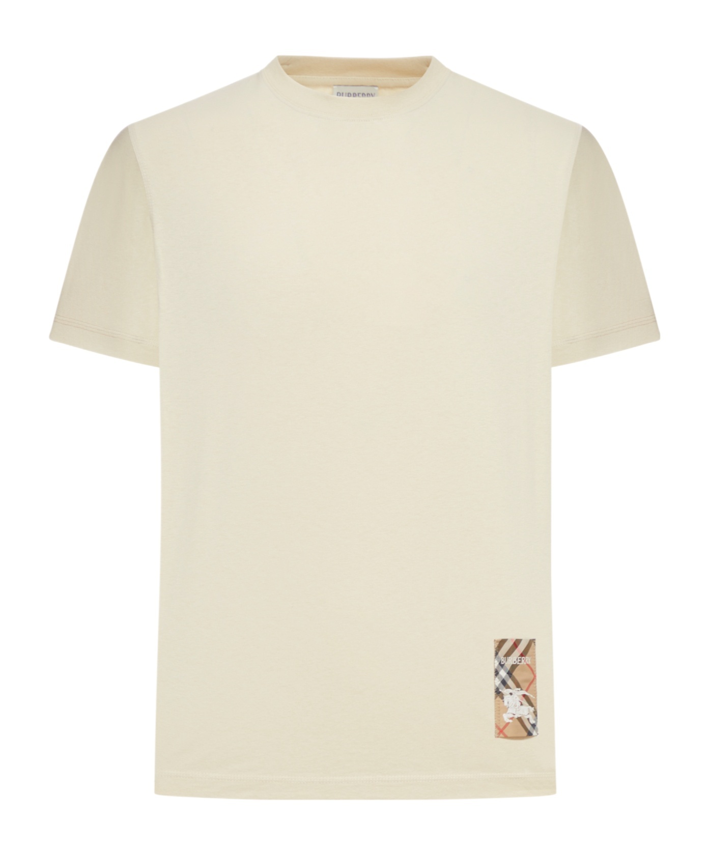 Burberry Short-sleeved T-shirt With Subtle Logo Patch In White