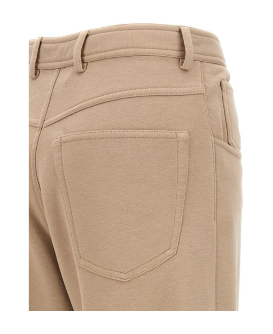 Mm6 Maison Margiela Signature Numbers-motif Wide-leg Trousers In Nude