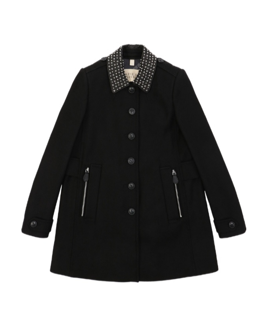 Burberry Wool Single-breasted Coat In Black