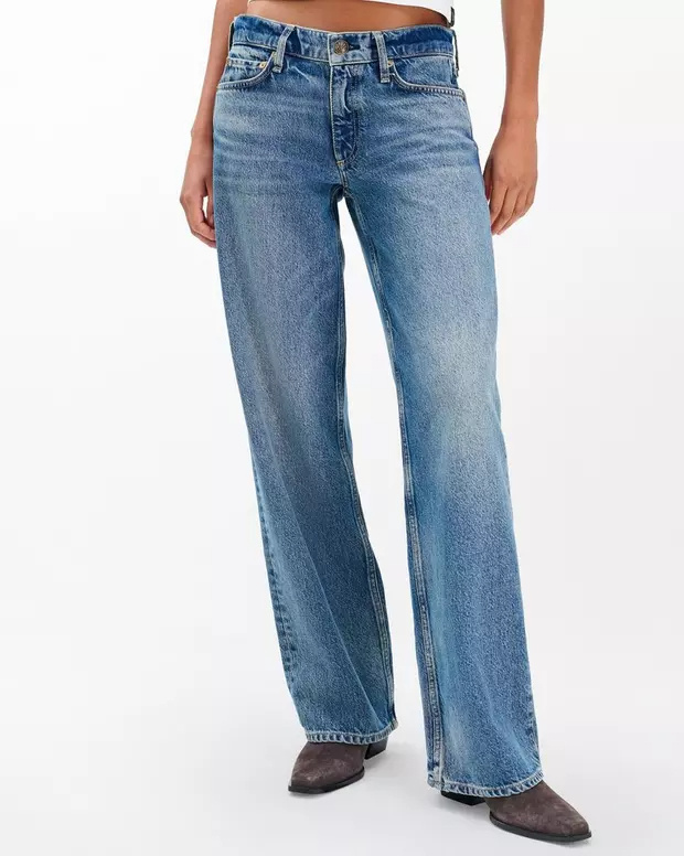Rag & Bone Straight Jeans In Blue