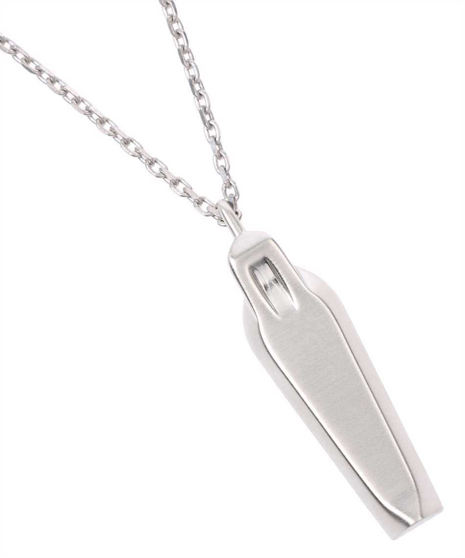 Rick Owens Logo-engraved Sarcophagus Charm Necklace In White