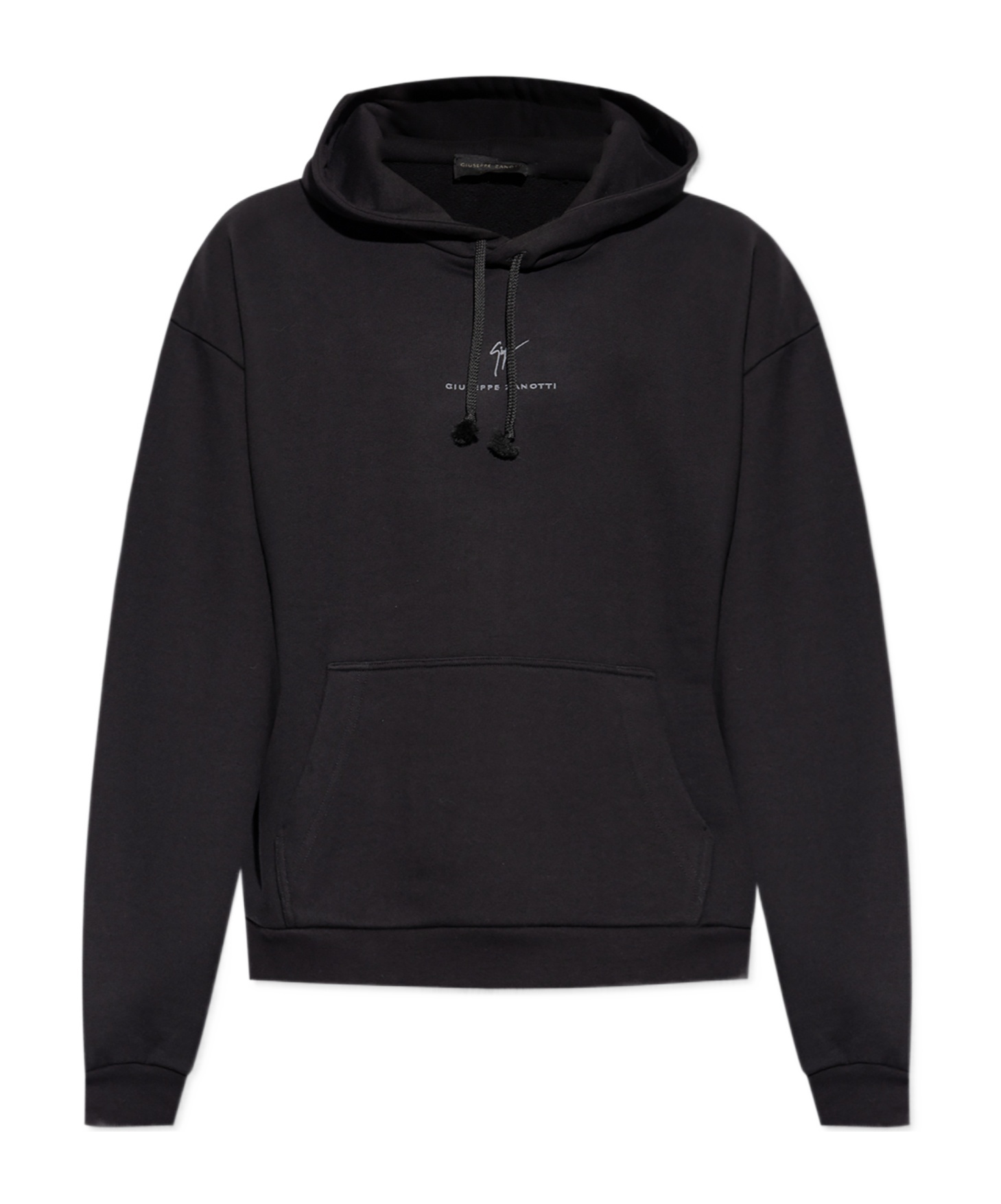 Shop Giuseppe Zanotti Logo-embroidered Drawstring Hoodie In Black