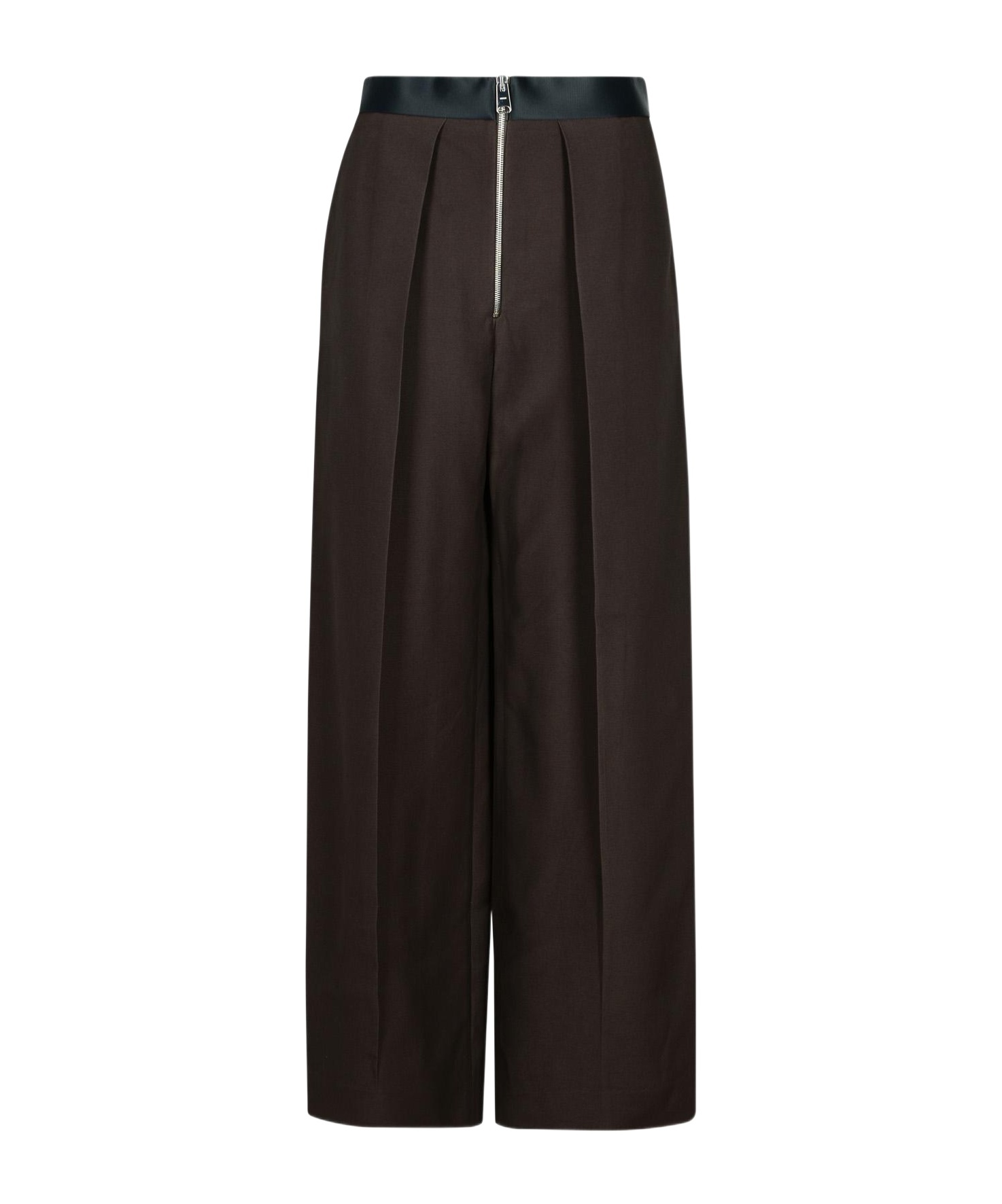 Khaite Marine Brown Viscose Blend Pants In Black