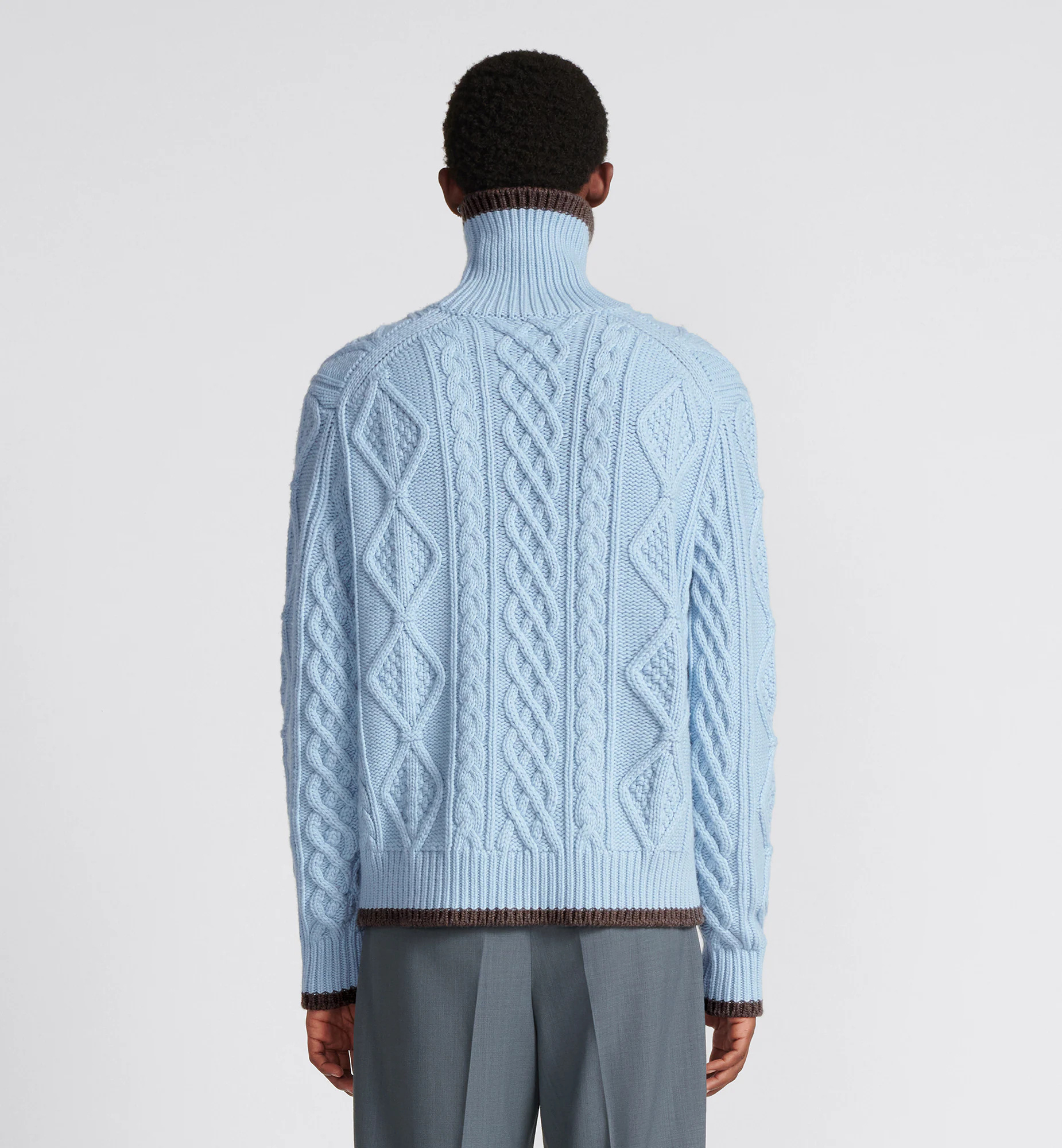 Dior Wool And Cashmere Knitted Sweater In Blue