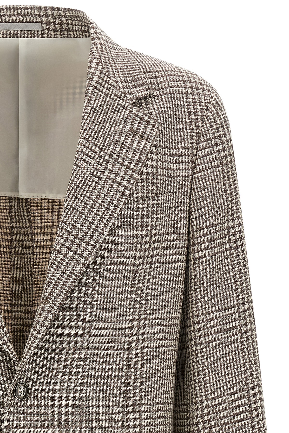 Brunello Cucinelli Houndstooth Check Single-breasted Blazer In Multi