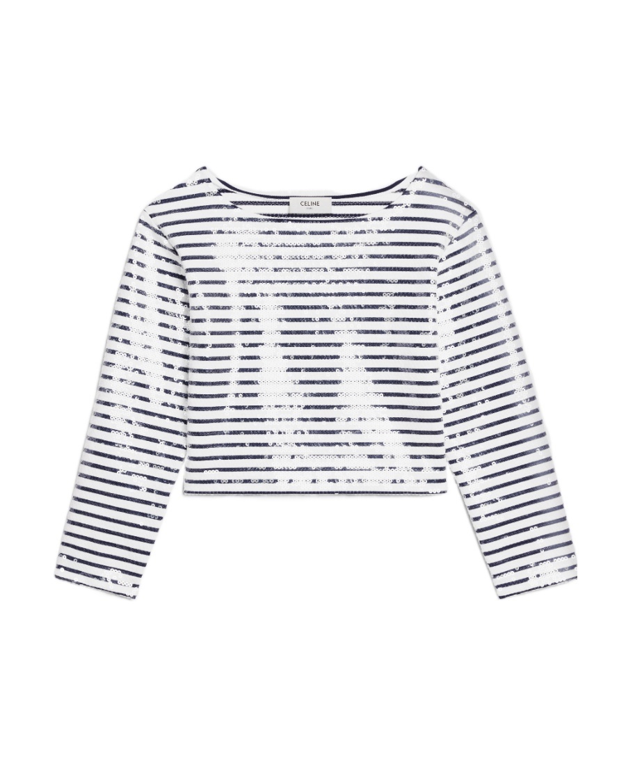 Celine Striped Sweater In White