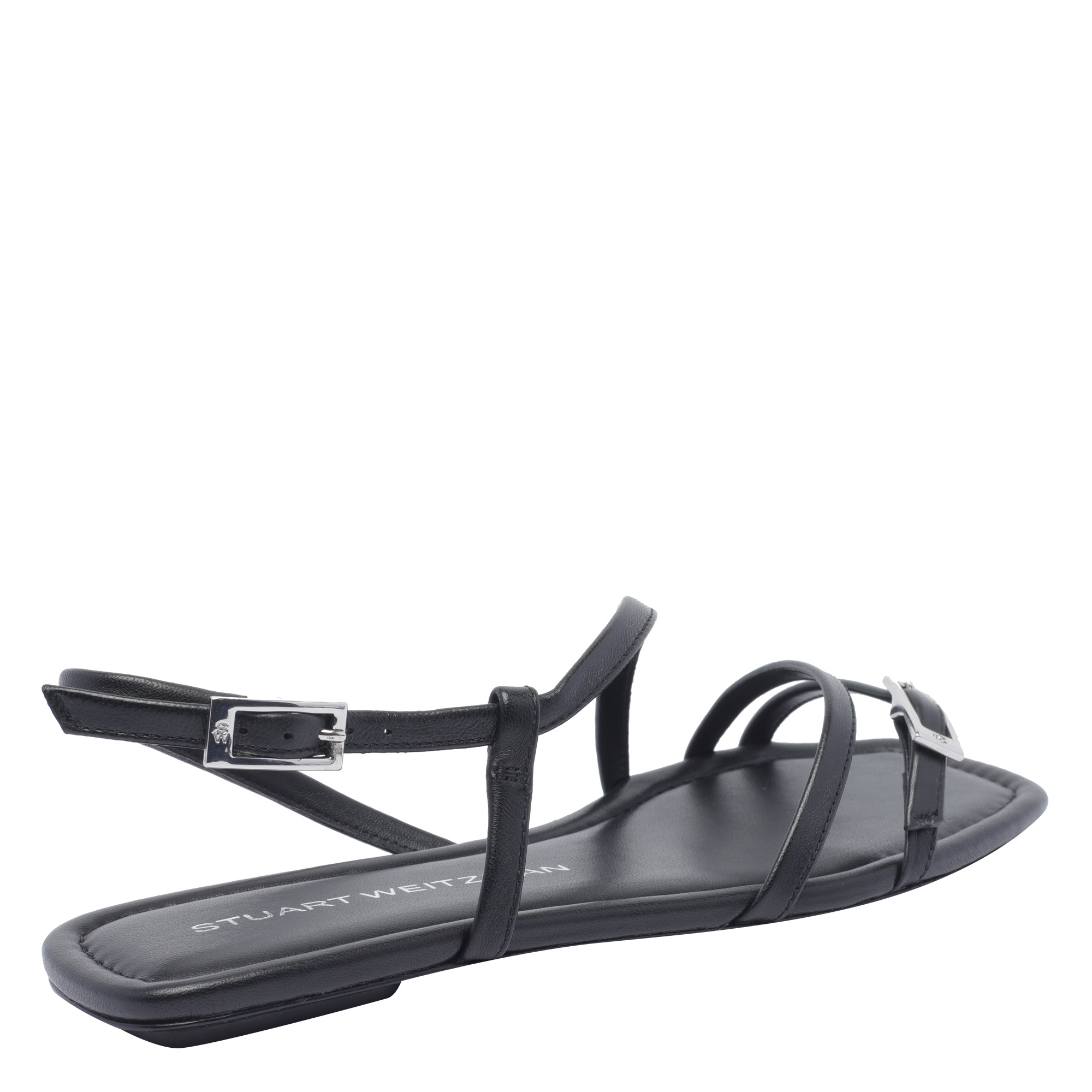 Stuart Weitzman Square Toe Flat Sandals
