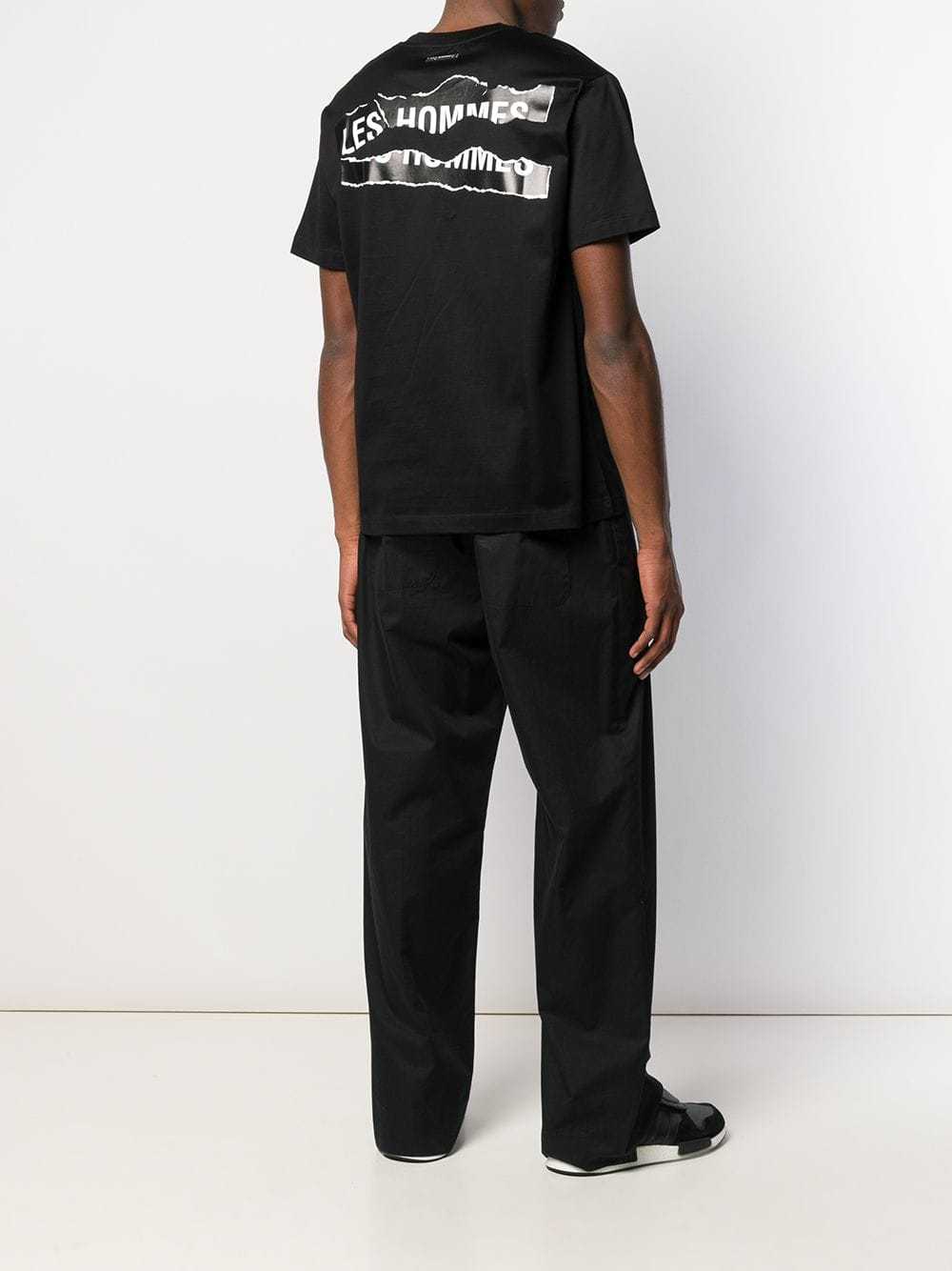 Les Hommes Rear Print T-shirt In Black