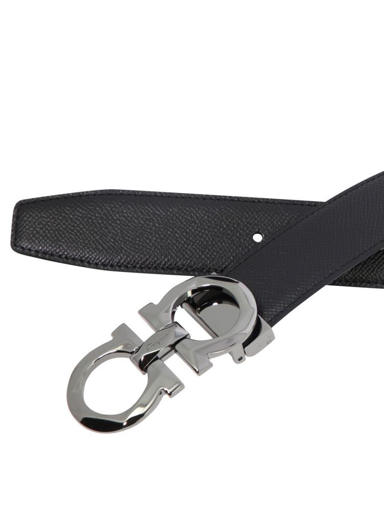 Ferragamo Double-sided Belt In Black