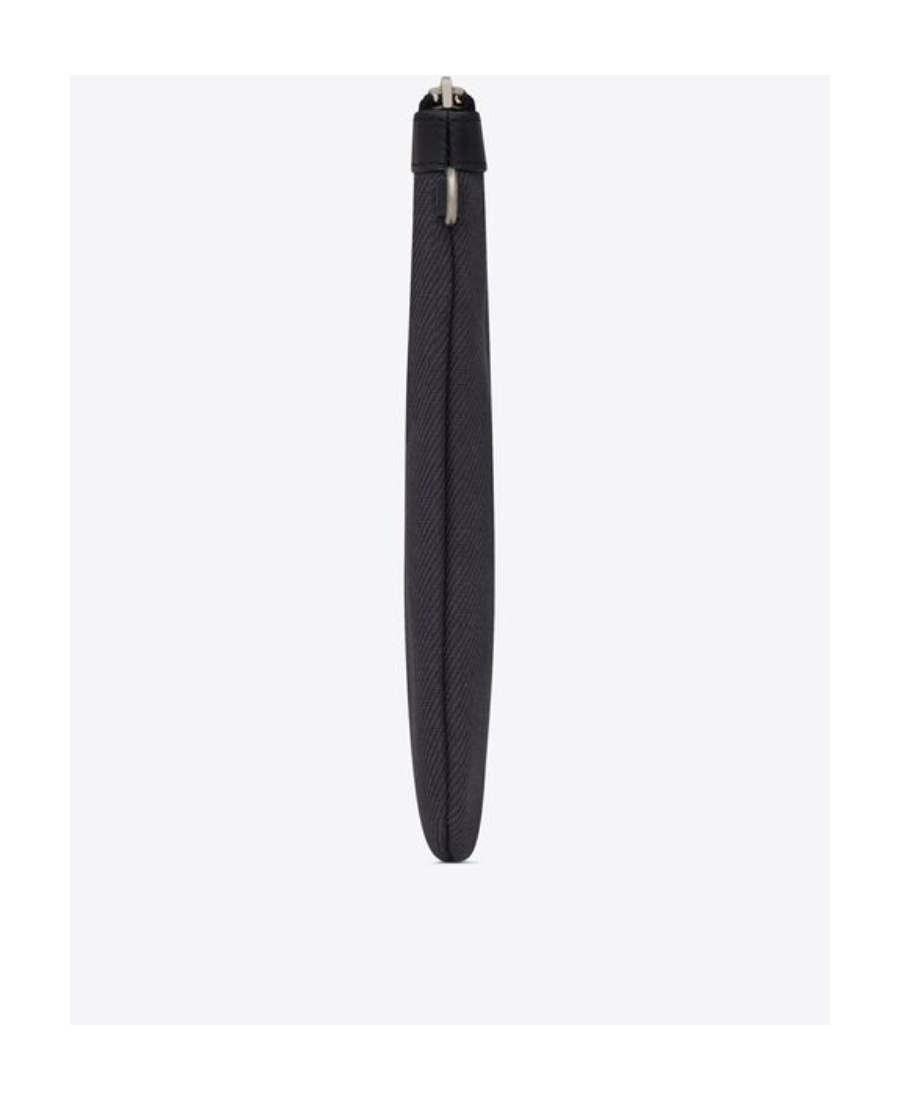 Saint Laurent Logo-print Zipped Pouch In Black