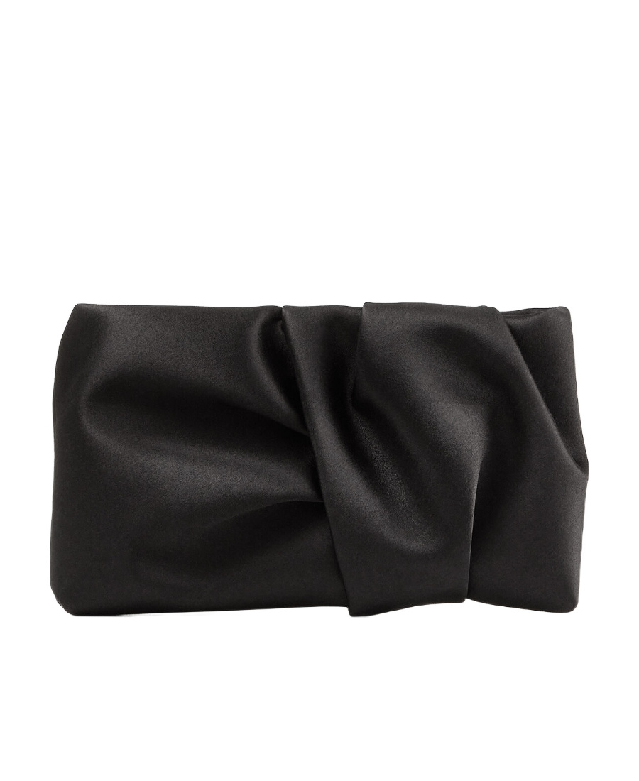 Jimmy Choo Bonny Ruched Clutch In Black