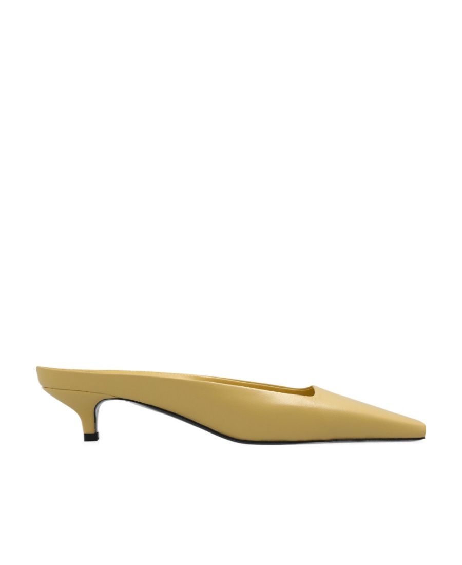 Totême Square-toe Leather Mules In Yellow