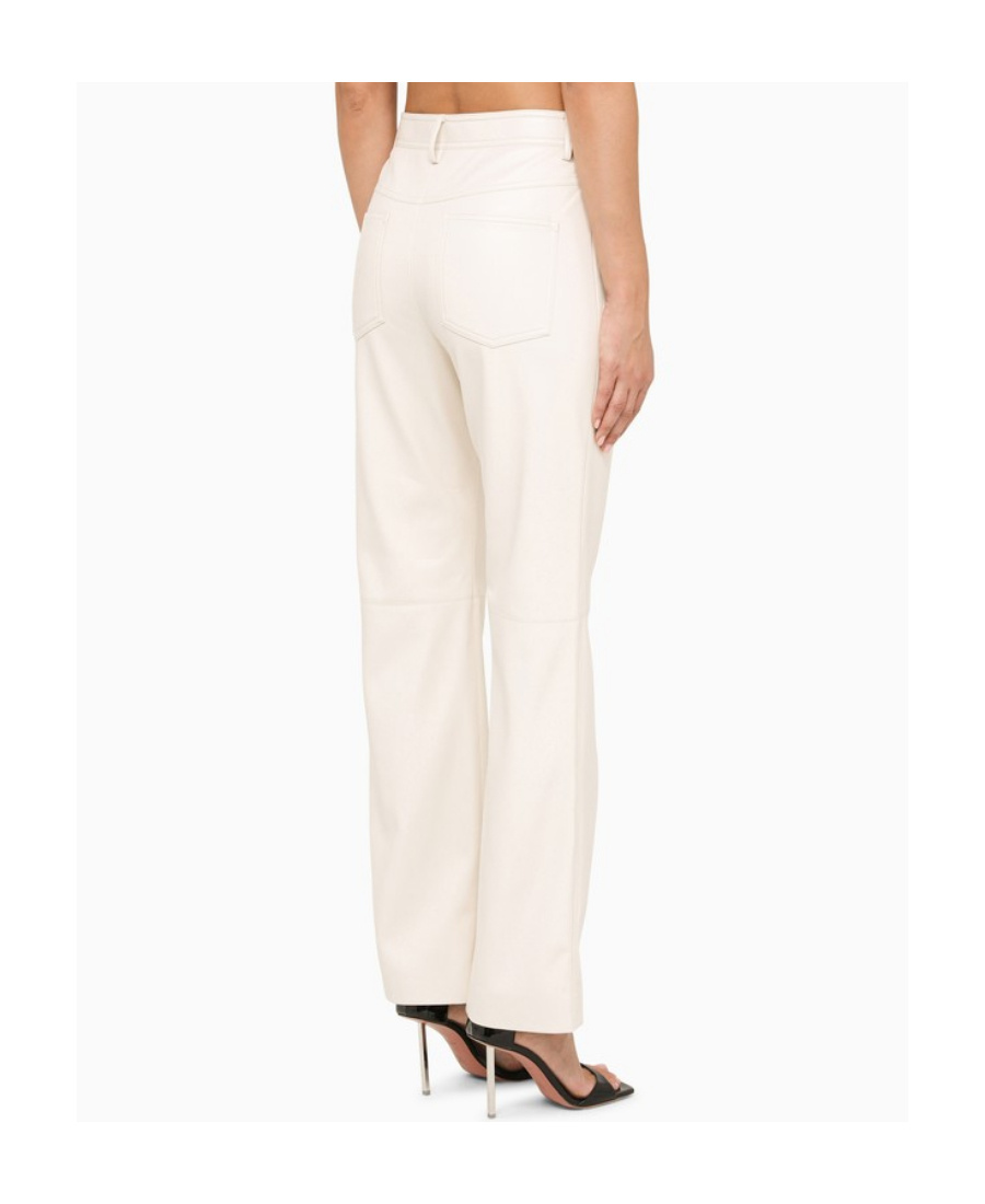 Msgm High Waist Women's Pants In White