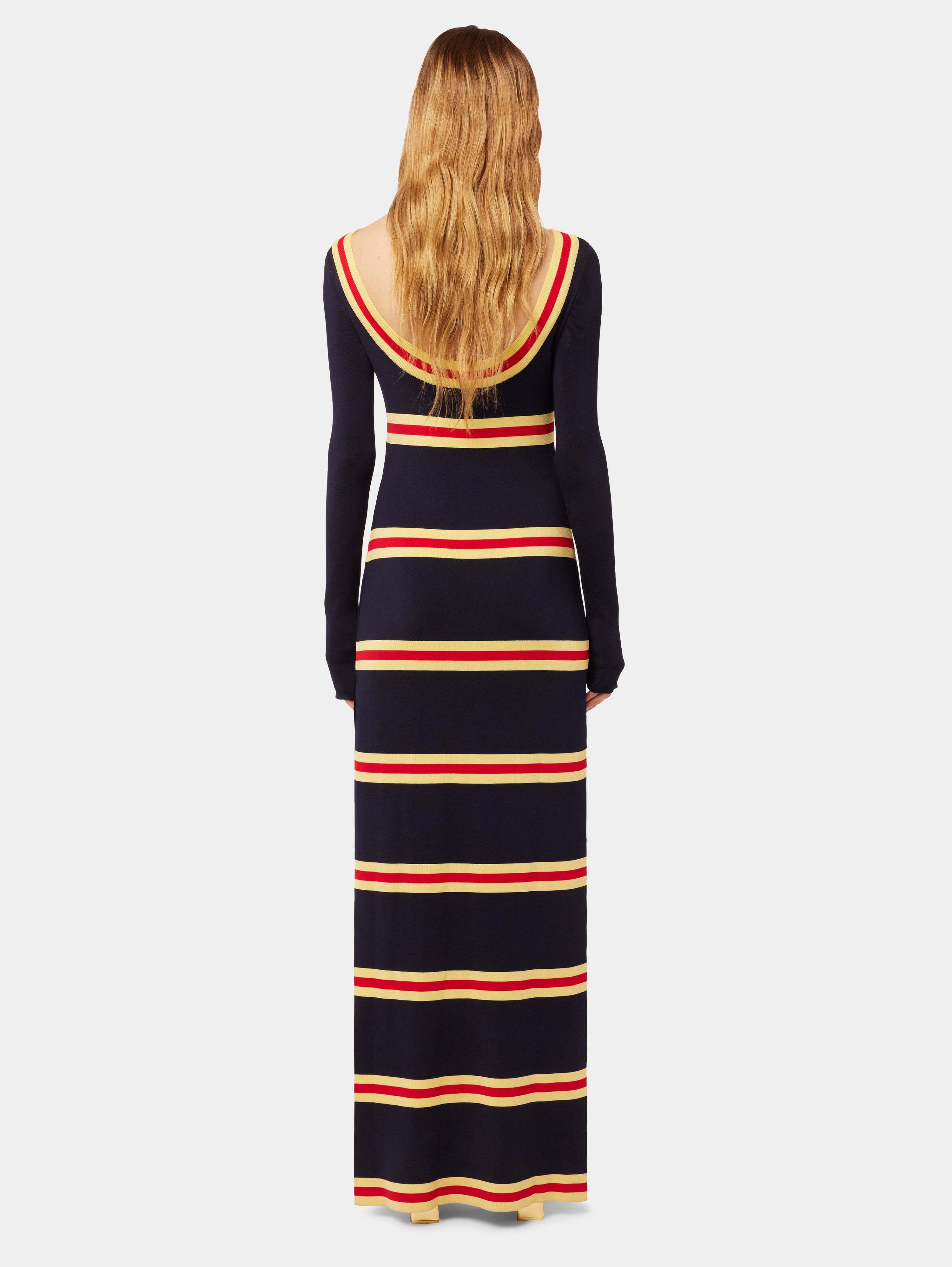 Rabanne Logo Long-sleeved Dress In Black