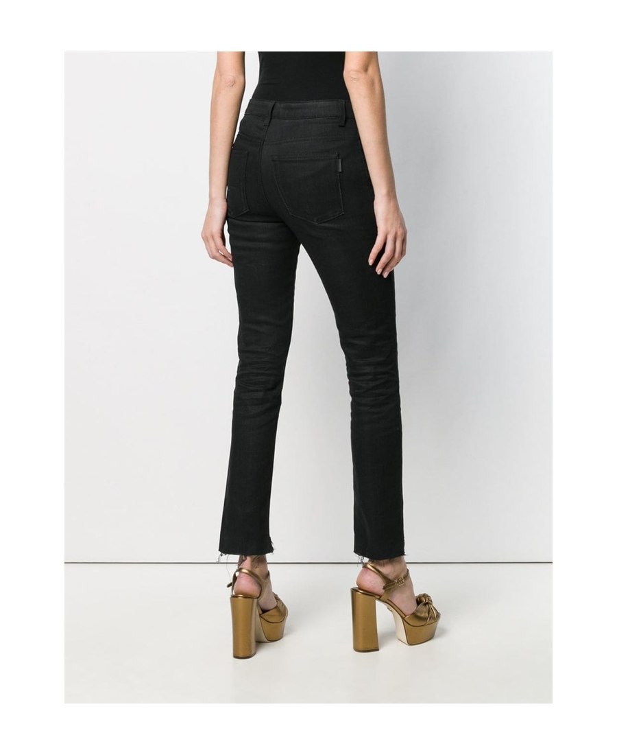 Saint Laurent High-waisted Skinny Jeans In Black