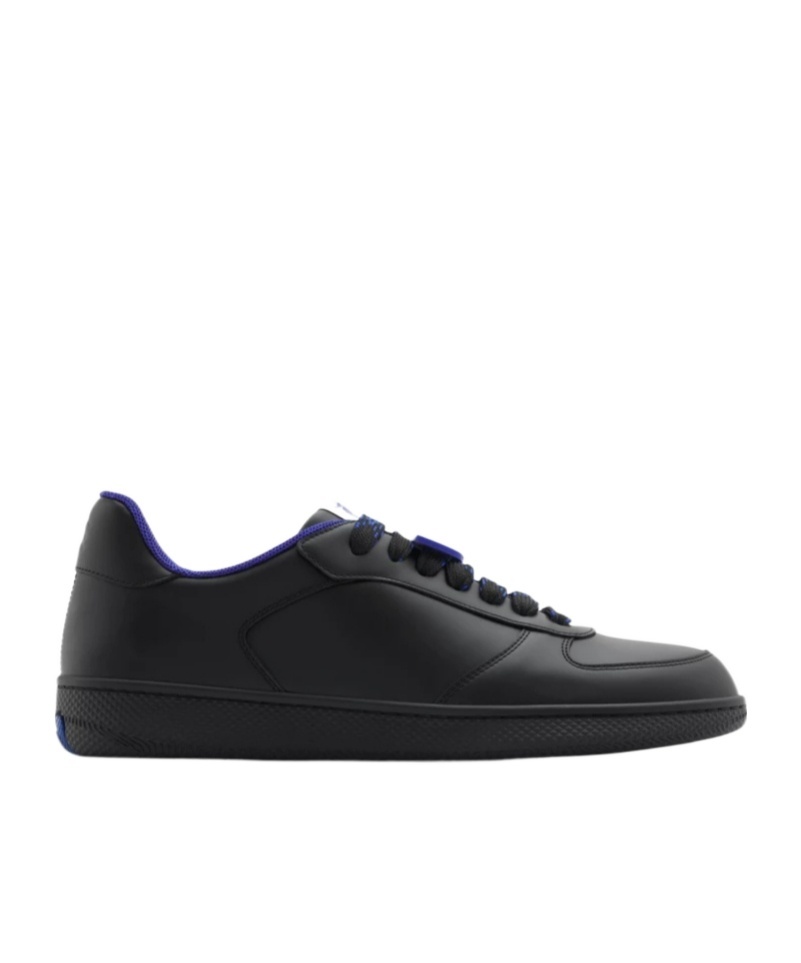 Burberry Terrace Leather Sneakers In Black