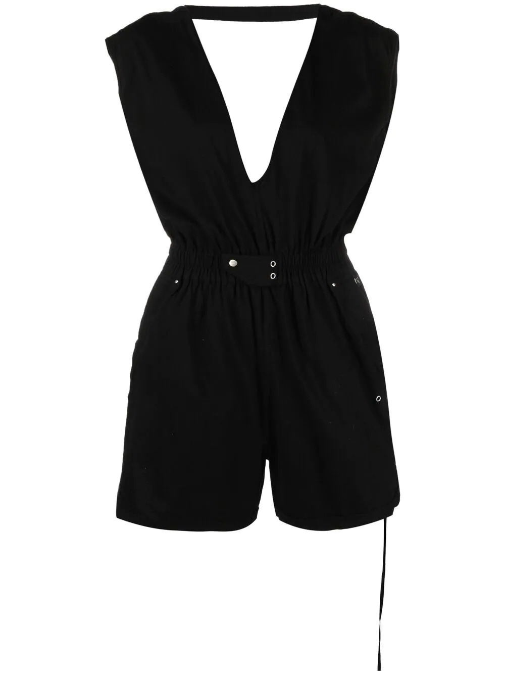 Rick Owens Drkshdw Sleeveless Cotton Playsuit In Black