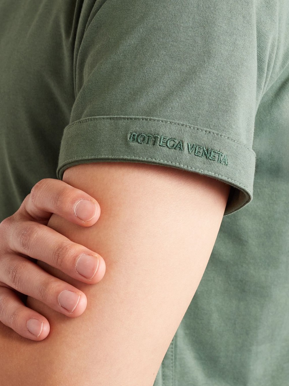 Bottega Veneta Crew-neck Cotton T-shirt In Green