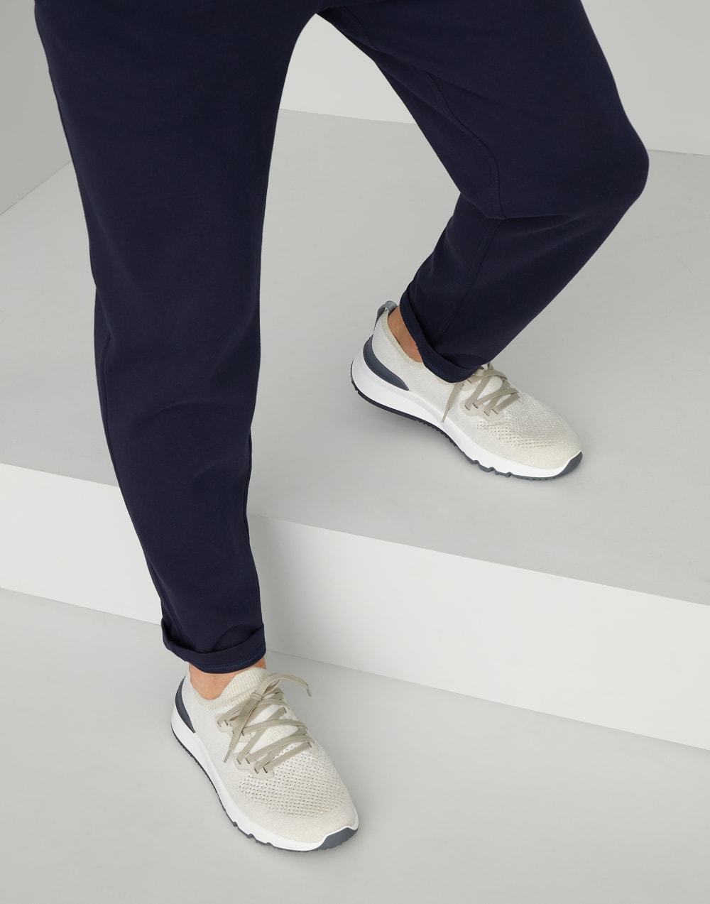 Brunello Cucinelli Perforated-detail Low-top Sneakers In White