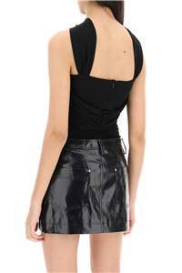 Magda Butrym Cut-out Bodysuit With Rose Applique In Black