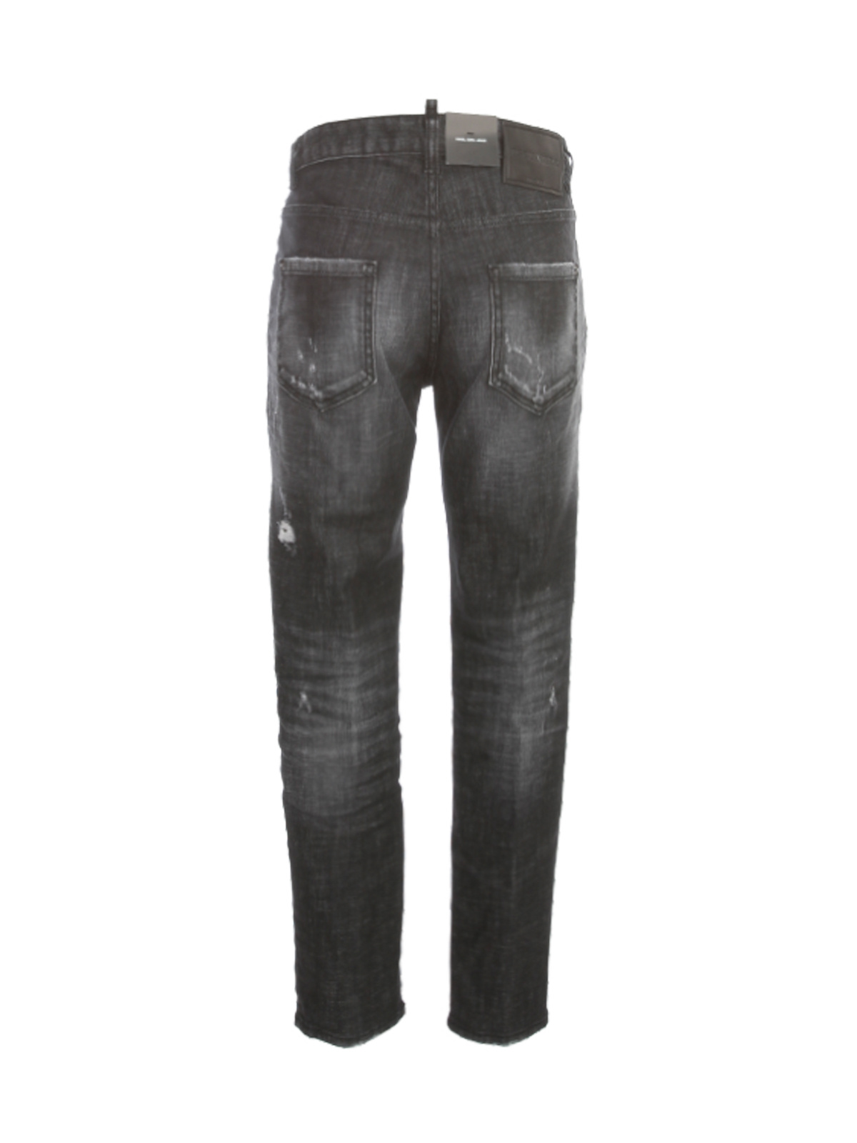 Shop Dsquared2 Distressed-effect Logo-patch Denim Jeans In Black