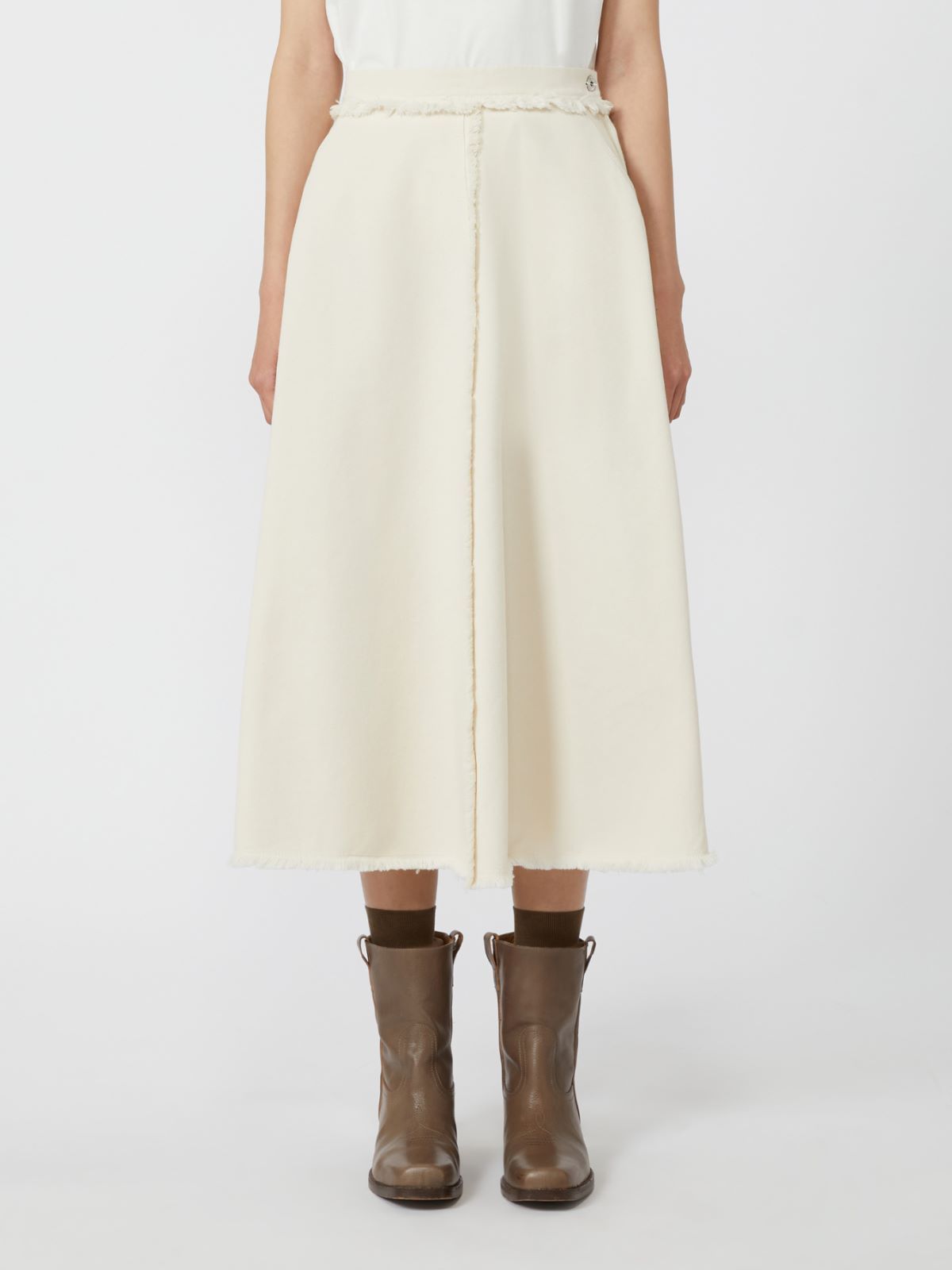 Weekend Max Mara Max Mara Weekend Flared Cotton Skirt In White