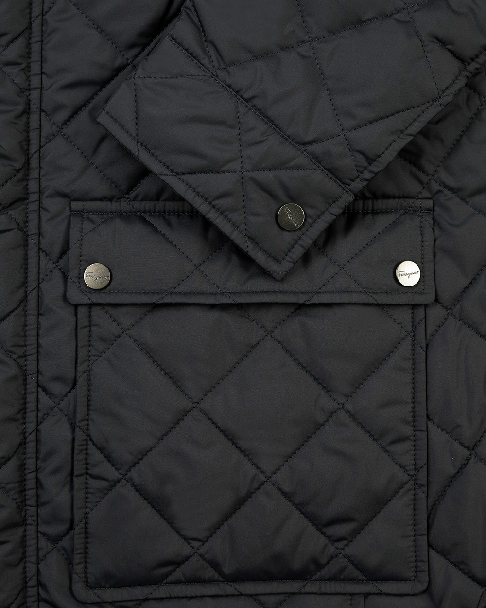 Ferragamo Quilted Cotton Suit In Black