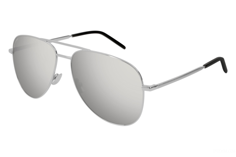 Saint Laurent Logo Sunglasses In White