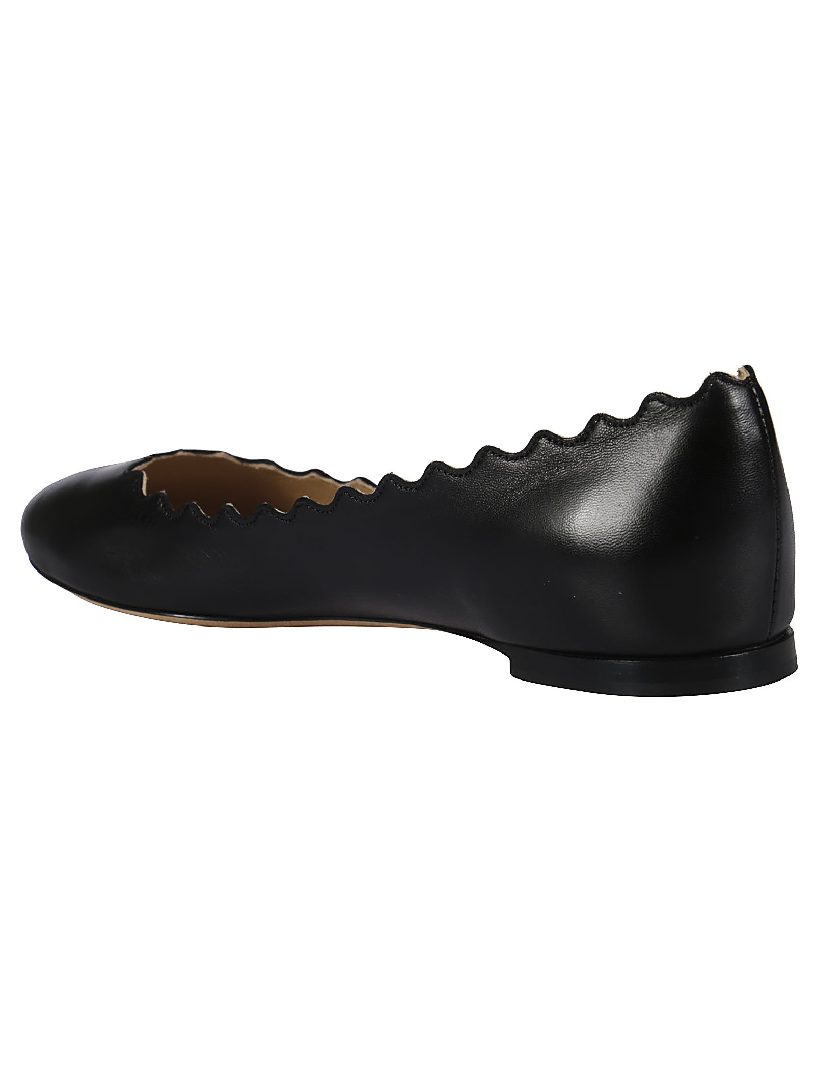 Shop Chloé Lauren Leather Ballerina Pumps In Black