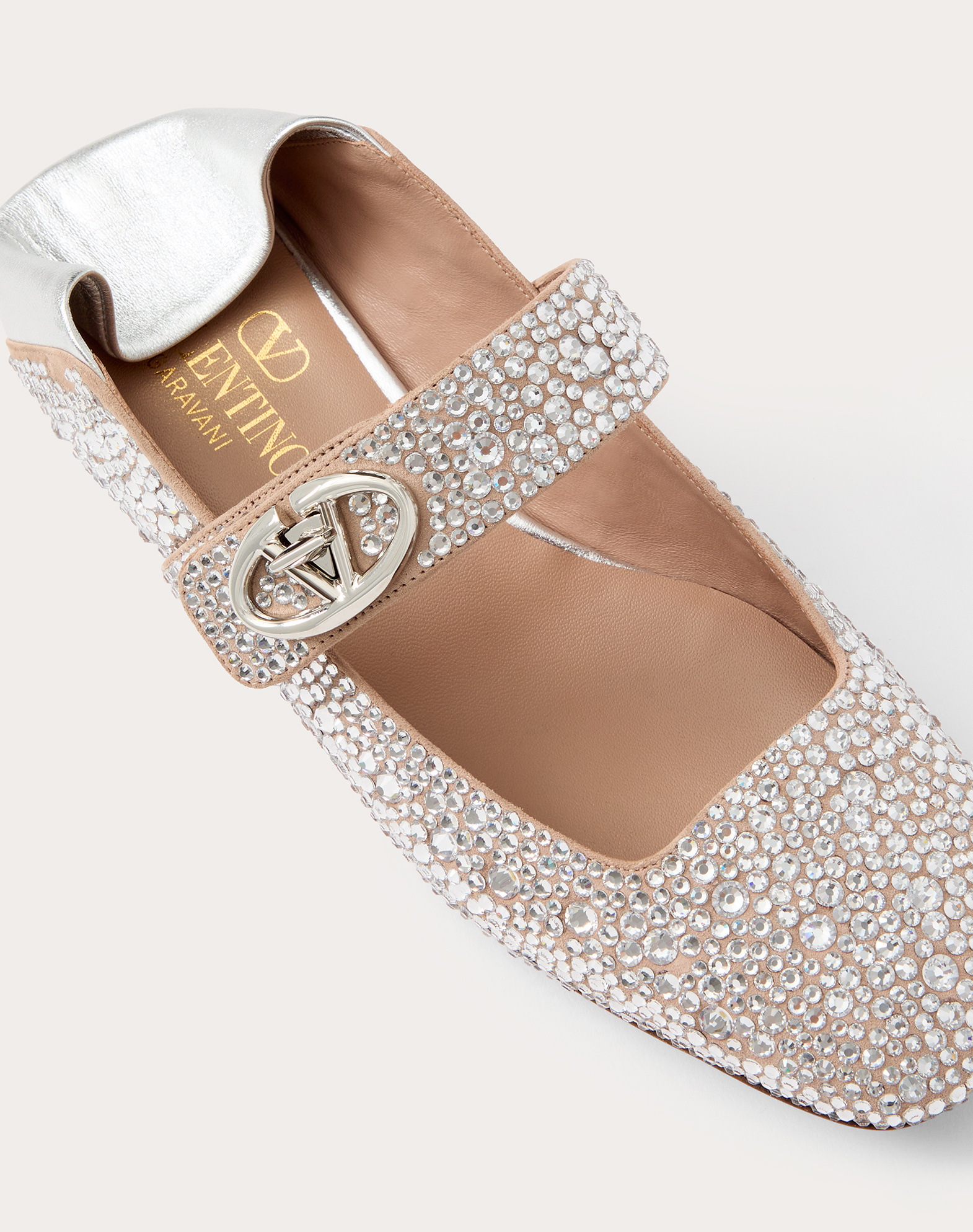 Valentino Garavani Woman Ballet Flats Silver Size 8 Leather In Silver