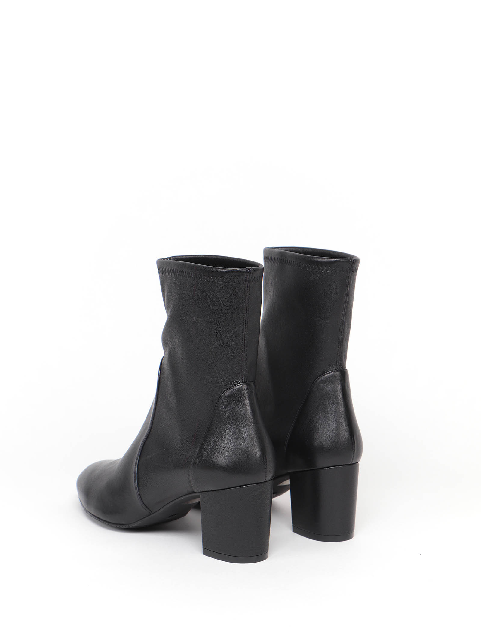Stuart Weitzman Yuliana Stretch Leather Ankle Booties In Black