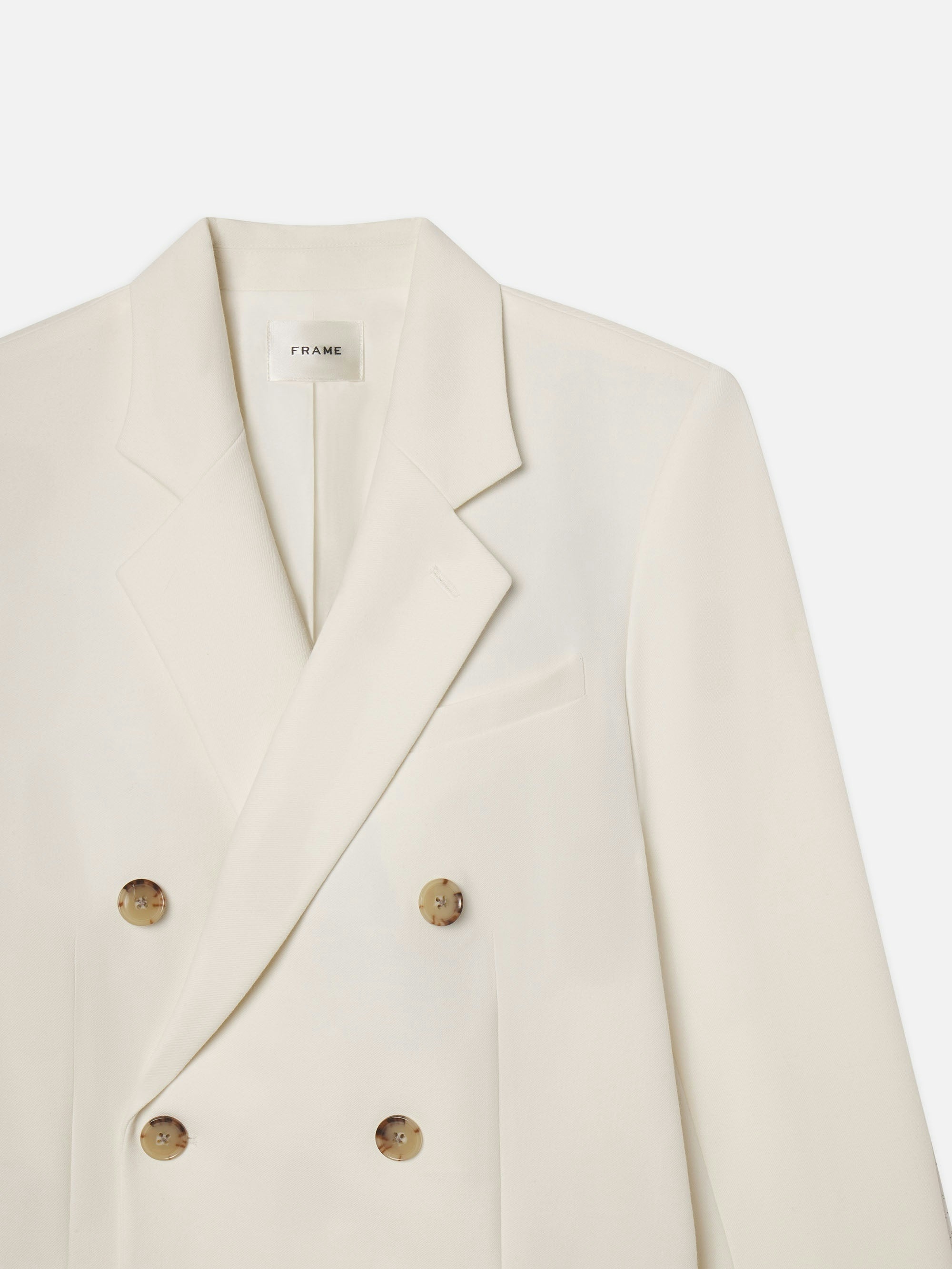 Frame Long-sleeved Suit Jacket In White