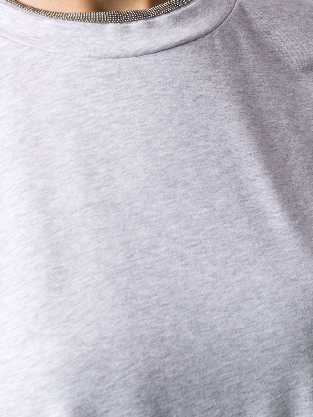 Brunello Cucinelli Monili Collar Round Neck Tee Shirt Clothing In White