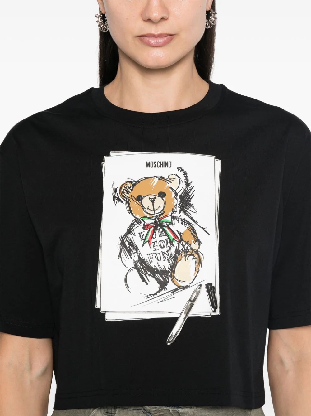 Moschino Teddy Bear-print T-shirt In Black