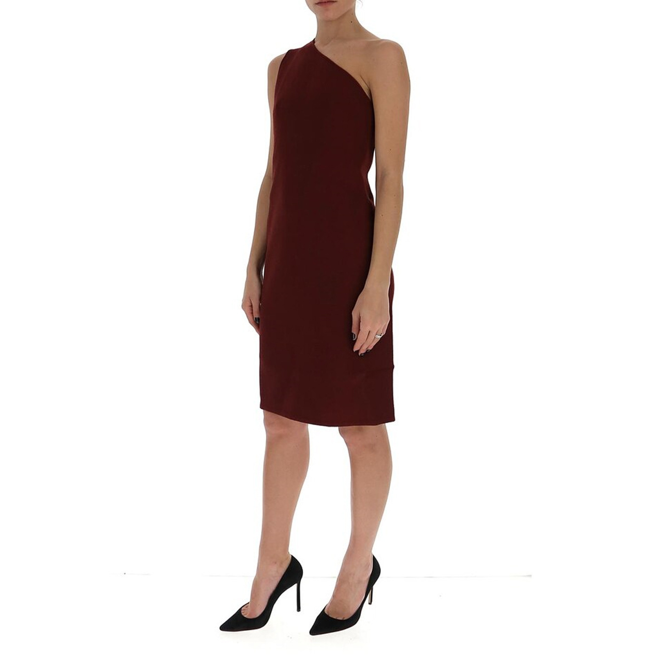 Shop Bottega Veneta One-shoulder Midi Dress